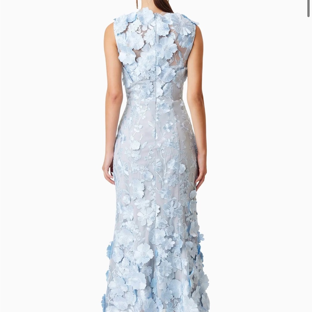Elliatt Light Blue Floral Backless Dress